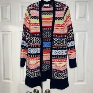 Old Navy Multicolored Pattern Stripes Cardigan.